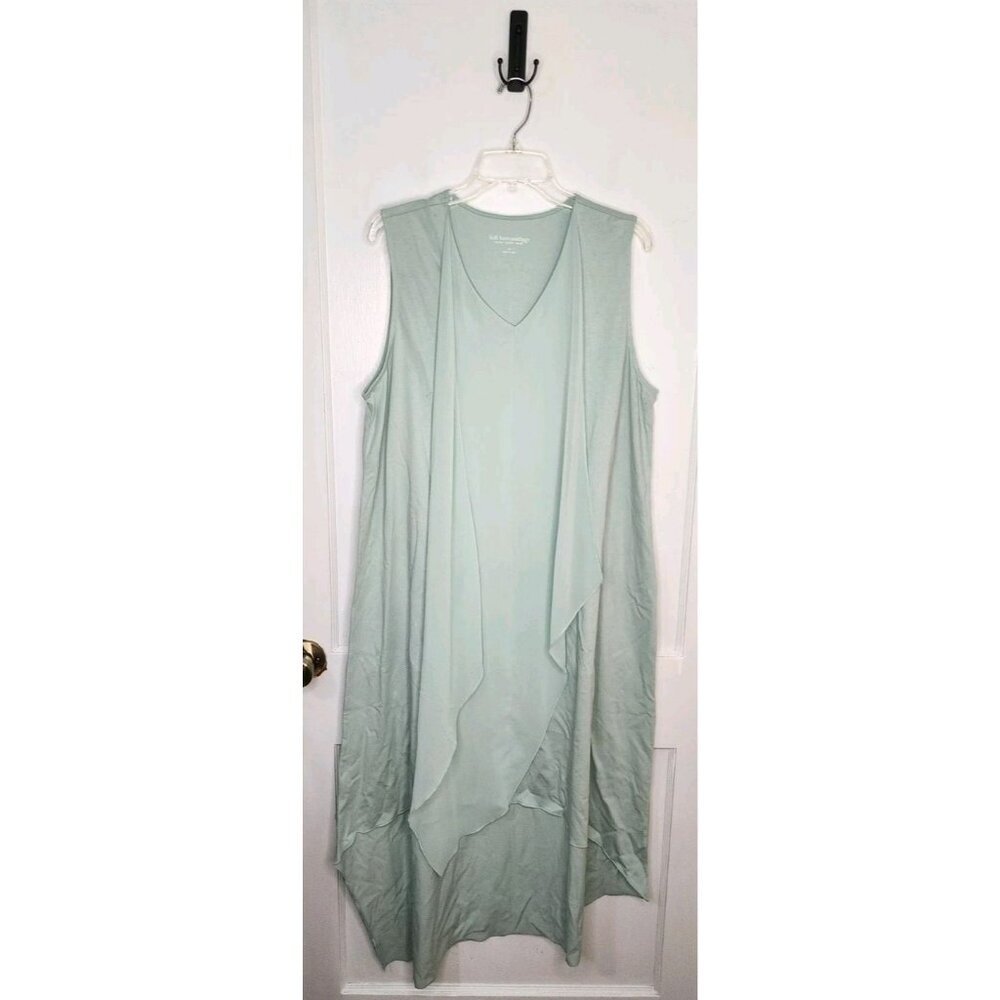 Soft Surroundings Dress Size 1X Amalfi Sea Mist Mint Blue Sleeveless Lagenlook